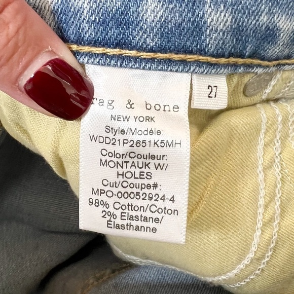 Rag & Bone Cate Light Wash Mid Rise Women’s Ankle Fray Jeans Sz 27 - Picture 7 of 14